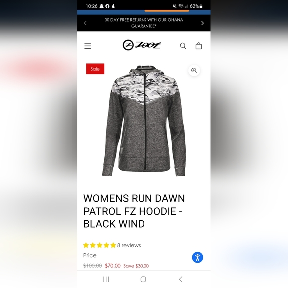 ZOOT WOMENS RUN DAWN PATROL FZ HOODIE - Picture 9 of 9